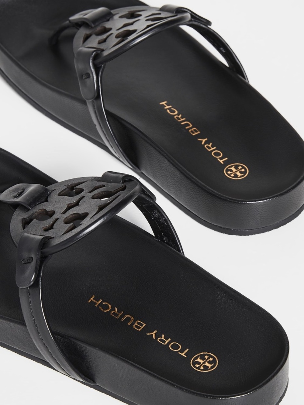 Tory Burch Women's Miller Cloud Leather Sandal - Black - Picture 4 of 8